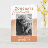 Carte Félicitations Diplômé Aquarelle Photo Graduate (Fleur jaune)