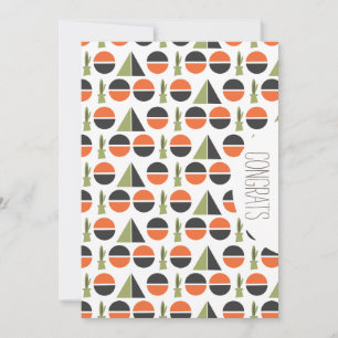 Carte Félicitations diplômé Cactus montagne abstrait