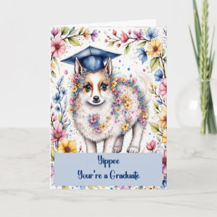 Carte Félicitations diplômé de 8e année avec chien