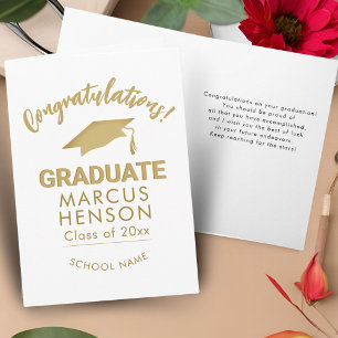 Carte Félicitations diplômé d'or Cap de graduation