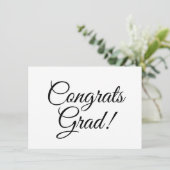 Carte Félicitations diplômé écriture calligraphique noir (Debout devant)