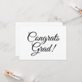 Carte Félicitations diplômé écriture calligraphique noir (Devant/Arrière en situation)