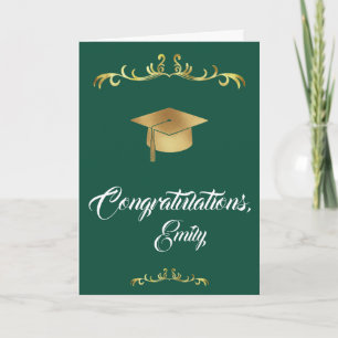 Carte Félicitations diplômé élégant or graduation