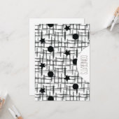 Carte Félicitations Diplômé Étoiles Monochromes Abstrait (Devant/Arrière en situation)