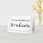 Carte Félicitations Diplômé Fonte en tissu noir (Fleur jaune)