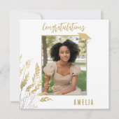 Carte Félicitations Diplômé Gold Foliage Photo (Devant)