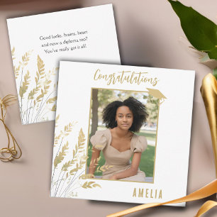 Carte Félicitations Diplômé Gold Foliage Photo