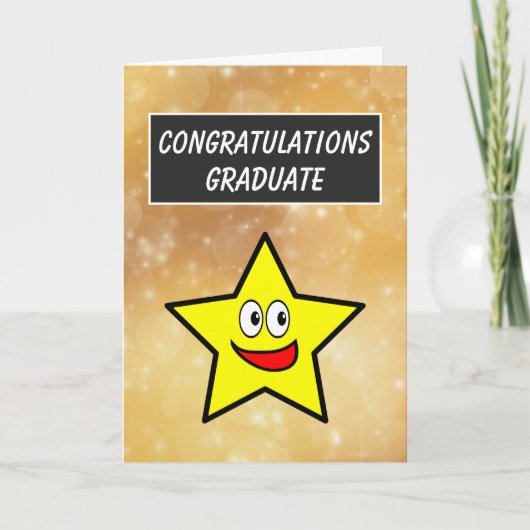 Carte Félicitations Diplômé Gold Star Graduation (Devant)