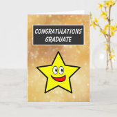 Carte Félicitations Diplômé Gold Star Graduation (Fleur jaune)