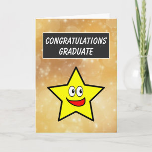 Carte Félicitations Diplômé Gold Star Graduation
