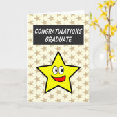 Carte Félicitations Diplômé Gold Star Graduation (Fleur jaune)