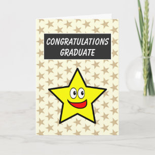 Carte Félicitations Diplômé Gold Star Graduation