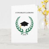 Carte Félicitations diplômé Laurier Vert (Fleur jaune)