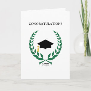 Carte Félicitations diplômé Laurier Vert
