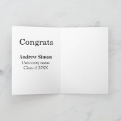 Carte Félicitations diplômé nom nom université promotion (Intérieur)