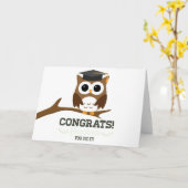 Carte Félicitations Diplômé Owl (Fleur jaune)