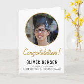 Carte Félicitations Diplômé Photo (Fleur jaune)