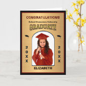 Carte Félicitations Diplômé Photo Gold (Fleur jaune)