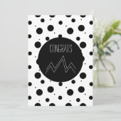 Carte Félicitations diplômé points monochromes de montag (Debout devant)