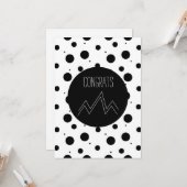 Carte Félicitations diplômé points monochromes de montag (Devant/Arrière en situation)