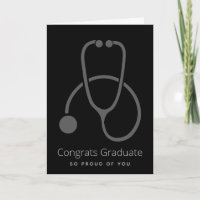 Félicitations Diplômé Stéthoscope Gris Élégant Sim