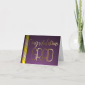 Carte Félicitations diplômé Violet et Or (Devant)