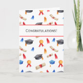 Carte Félicitations Diplômes et Caps de Remise des Diplô (Devant)