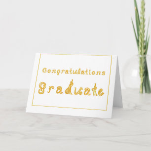 Carte Félicitations Diplômés Gold Fabric Font Lettres
