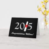 Carte Félicitations d'obtention du diplôme 2015, (Fleur jaune)