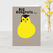 Carte Félicitations d'obtention du diplôme à un poussin (Fleur jaune)