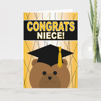Carte Félicitations d'obtention du diplôme pour la nièce