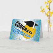 Carte Félicitations d'obtention du diplôme pour une (Fleur jaune)