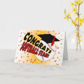 Carte Félicitations d'obtention du diplôme pour une (Fleur jaune)