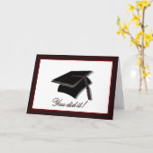 Carte Félicitations d'obtention du diplôme. Vous l'avez (Fleur jaune)