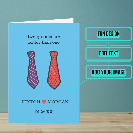 Carte Félicitations du jour de mariage de deux chambres