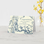 Carte Félicitations du jour de mariage de la Soeur Flora (Fleur jaune)