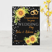 Carte Félicitations du jour de mariage Fleur de soleil (Fleur jaune)