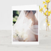 CARTE FÉLICITATIONS DU JOUR DU MARIAGE-BELLE MARIÉE (Fleur jaune)