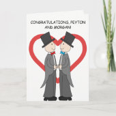 Carte Félicitations du jour du mariage dans les chambres (Devant)