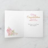 Carte Félicitations du jour du mariage floral (Intérieur)