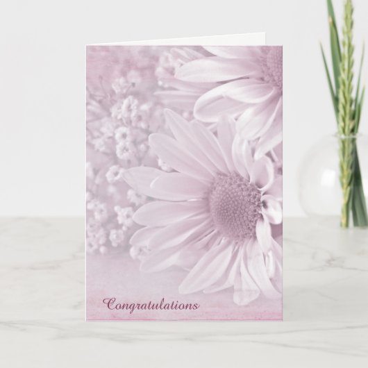 Carte Félicitations du Mariage de Pink Daisy (Devant)
