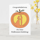 Carte Félicitations du Mariage d'Halloween (Fleur jaune)