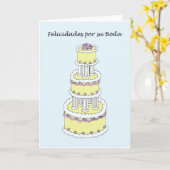 Carte Félicitations du Mariage espagnol (Fleur jaune)