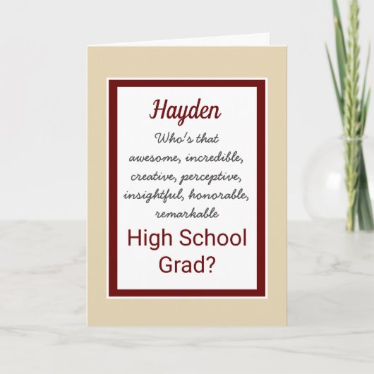 Carte Félicitations du secondaire (Devant)