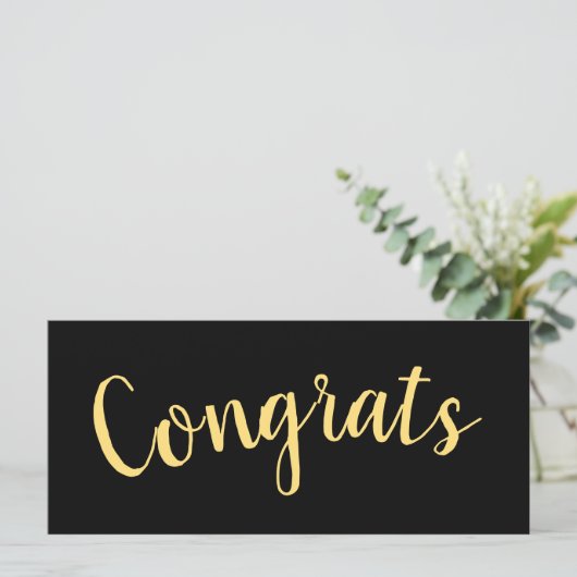 Carte FÉLICITATIONS Élégant Script moderne Arrière - pla (Debout devant)