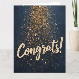 Carte Félicitations élégantes ! avec confettis dorés