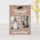 Carte Félicitations Élégantes Graduate 2 Photo (Fleur jaune)