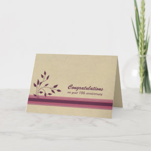 Carte Félicitations Employé du 10e anniversaire