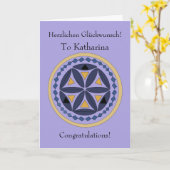 Carte Félicitations en allemand (Fleur jaune)