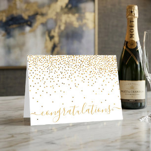 Carte Félicitations en écriture Glam Gold Confetti